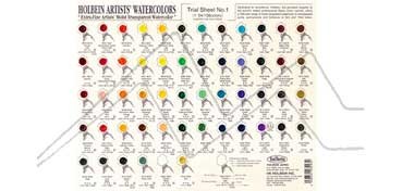 HOLBEIN ARTISTS’ WATERCOLOUR DOT-CARD 54 COLOURS NO. 1