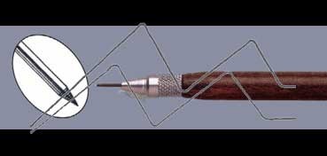 DRY NEEDLE WITH VARNISHED WOODEN HANDLE - DIAMETER 1.5 MM. LENGTH 205 MM 