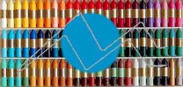 MANLEY BOX SET WITH 12 COLOURED CRAYONS - TURQUOISE NO. 16