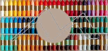 MANLEY BOX SET WITH 12 COLOURED CRAYONS - GOLD NO. 74