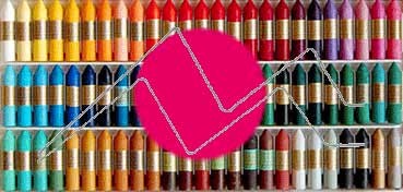 MANLEY BOX SET WITH 12 COLOURED CRAYONS - CLASSIC RED NO. 35