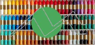 MANLEY BOX SET WITH 12 COLOURED CRAYONS - EMERALD GREEN NO. 24