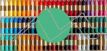 MANLEY BOX SET WITH 12 COLOURED CRAYONS - VERONESE GREEN NO. 52