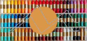 MANLEY BOX SET WITH 12 COLOURED CRAYONS - WOODEN OCHRE NO. 64