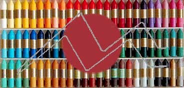 MANLEY BOX SET WITH 12 COLOURED CRAYONS - RED OXIDE NO. 66
