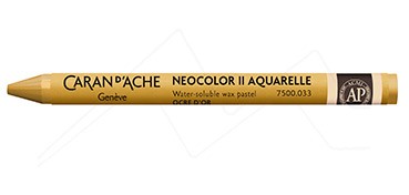 CARAN D’ACHE NEOCOLOR II WATERCOLOUR CRAYON GOLDEN OCHRE 033