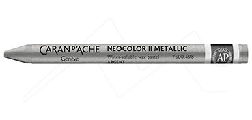 CARAN D´ACHE NEOCOLOR II WATER-SOLUBLE WAX PASTEL SILVER METALLIC 498