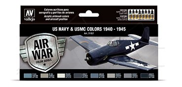 VALLEJO MODEL AIR CASE 8 WWII USN AIRCRAFT COLOURS