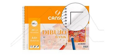 CANSON GUARRO BASIK SPIRAL DRAWING PAD MICROPERFORATED 20 SHEETS WITH SQUARE 130 G
