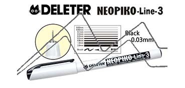 DELETER NEOPIKO LINE-3 FINELINER SCHWARZ 0.03 MM
