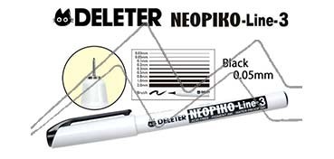 DELETER NEOPIKO LINE-3 BLACK MARKER 0.05 MM