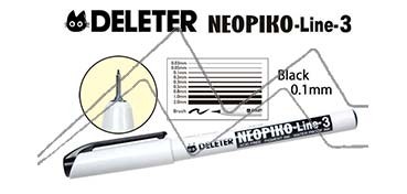 DELETER NEOPIKO LINE-3 BLACK MARKER 0.1 MM