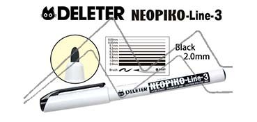 DELETER NEOPIKO LINE-3 BLACK MARKER 2.0 MM