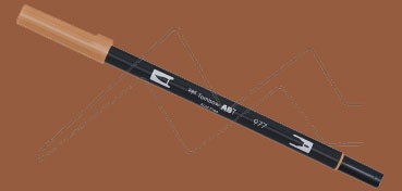 TOMBOW DUAL BRUSH PEN FASERMALER MIT PINSELSPITZE UND FEINSPITZE SADDLE BROWN NR. 977