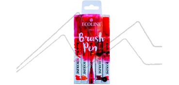 ECOLINE BRUSH PEN SET WITH 5 ASSORTED COLOURS RED TONES