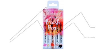 ECOLINE BRUSH PEN SET WITH 5 ASSORTED COLOURS BEIGE PINK TONES