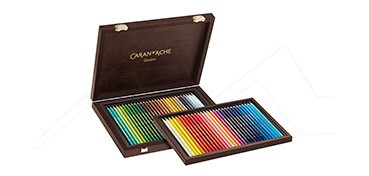 CARAN D’ACHE SUPRACOLOR SOFT WATERSOLUBLE PENCIL WOODEN BOX SET OF 60 ASSORTED COLOURS