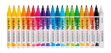 ECOLINE BRUSH PEN SET WITH 20 ASSORTED COLOURED MARKERS REF 11509009