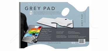 NEW WAVE GREY PAD ERGONOMIC HAND HELD PAPER PALETTE 50 SHEETS GREY PAPER