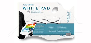 NEW WAVE WHITE PAD ERGONOMIC HAND HELD PAPER PALETTE 40 SHEETS WHITE PAPER