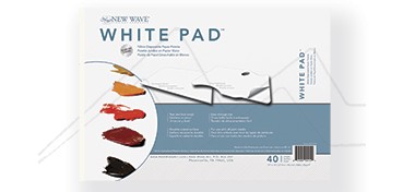 NEW WAVE WHITE PAD RECTANGULAR PAPER PALETTE - ABREISSPALETTE WEISSES PAPIER 40 BLATT