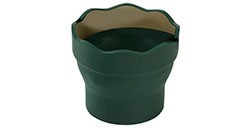 FABER-CASTELL CLIC & GO FOLDABLE WATER & BRUSH HOLDER - GREEN