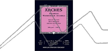 ARCHES WATERCOLOUR PAD 300 G 12 SHEETS HOT PRESSED