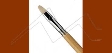 ESCODA CLASICO FLAT BRIGHT BRUSH WHITE CHUNGKING BRISTLE SHORT TIP LONG HANDLE SERIES 4628