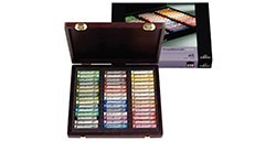 REMBRANDT SCATOLA LEGNO PASTELLI 45 COLORI PAESAGGIO