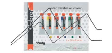 COBRA STUDY WATER BASED OIL PAINT INTRODUCTORY SET 6 X 20 ML TUBES