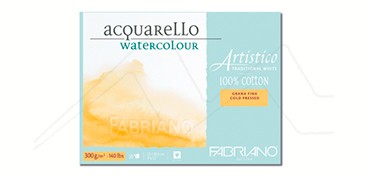 FABRIANO ARTISTICO WATERCOLOUR BLOCK 300 G COLD PRESSED (NOT) 25 SHEETS GLUED 4 SIDES