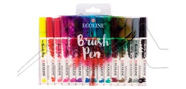 ECOLINE BRUSH PEN SET WITH 15 ASSORTED COLOURS