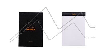 RHODIA BASIC PAD 80 BLANK MICRO PERFORATED SHEETS 80 G BLACK COVER WITH STAPLES