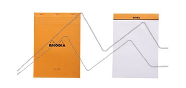 RHODIA BASIC PAD 80 BLANK MICRO PERFORATED SHEETS 80 G ORANGE COVER WITH STAPLES