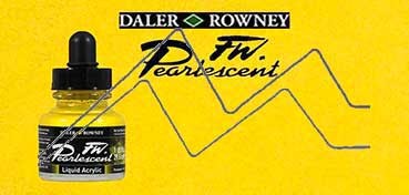 DALER ROWNEY FW ARTISTS INK PEARL HOT COOL YELLOW NO. 113