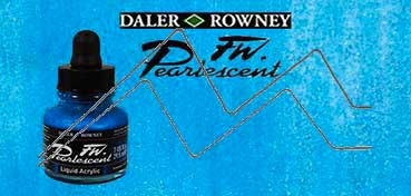 DALER ROWNEY FW ARTISTS INK PEARLESCENT GALACTIC BLUE NO. 112