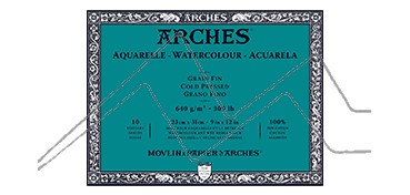 ARCHES WATERCOLOUR PAD COLD PRESSED (NOT) 640 G 10 SHEETS (GLUED 4 SIDES)