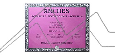 ARCHES WATERCOLOUR PAD HOT PRESSED 300 G 20 SHEETS (GLUED 4 SIDES)