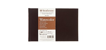 STRATHMORE WATERCOLOR ART BOOK 48 SEITEN (24 BLATT) NATURWEISS 300 G QUERFORMAT
