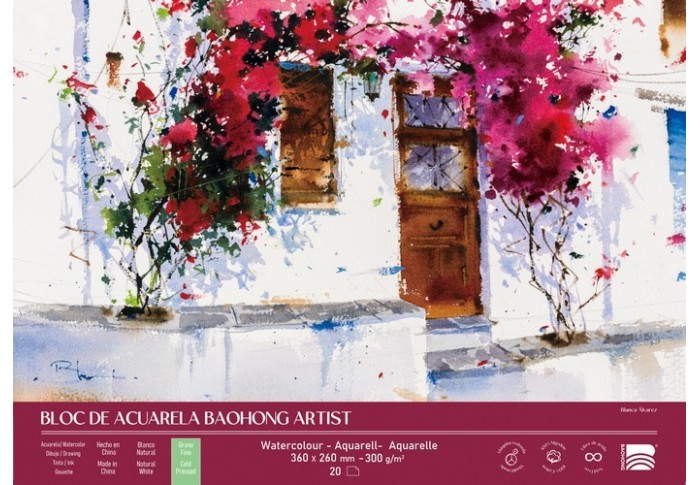 BAOHONG ARTIST AQUARELLBLOCK 20 BLATT 300 G 36 X 26 CM - BLANCA ÁLVAREZ EDITION