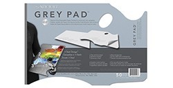 NEW WAVE GREY PAD ERGONOMIC HAND HELD PAPER PALETTE - TAVOLOZZA DI CARTA GRIGIA 50 FOGLI
