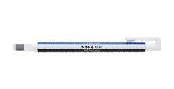 TOMBOW MONO ZERO STYLO-GOMME DE PRÉCISION RECHARGEABLE AVEC POINTE RECTANGULAIRE CORPS BLANC-BLEU-NOIR
