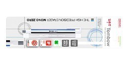 TOMBOW MONO ZERO BLISTER GOMMA DI PRECISIONE RETRATTILE RETTANGOLARE FUSTO BIANCO-BLU-NERO + GOMMA DI RICAMBIO