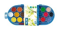 MILAN WATERCOLOUR PENCIL CASE WITH 22 DISCS DIAMETER 30 MM + BRUSH