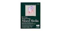 STRATHMORE RECYCLED TONED MIXED MEDIA BLOCK 15 BLATT GELEIMT GRAU 300 G