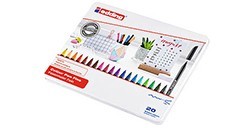 EDDING 1200 METAL TIN SET FINE ROUND NIB PENS ASSORTED COLOURS 20 UNITS