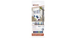 EDDING 4200 SCATOLA PENNARELLI PUNTA PENNELLO PER PORCELLANA COLORI FREDDI - 6 UNITÀ