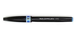 PENTEL BRUSH SIGN PEN ARTIST PENNARELLO PUNTA PENNELLO - BLU CHIARO