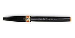 PENTEL BRUSH SIGN PEN ARTIST PENNARELLO PUNTA PENNELLO - ARANCIONE