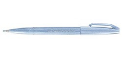 PENTEL BRUSH SIGN PEN TOUCH PASTEL PENNARELLO PUNTA A PENNELLO BLU GRIGIO S3